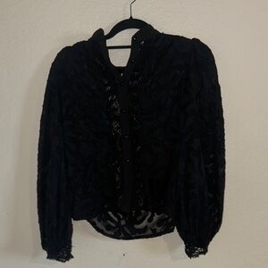 SHEIN Elegant Black Lace Blouse